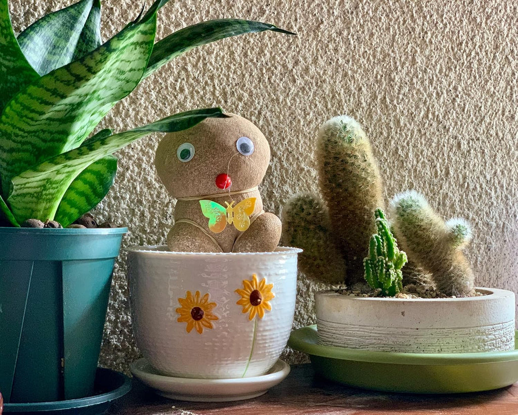Ton Sin Ceramic Plant Pots for Indoor Houseplants, Cute Decorative Flower Planters with Drainage Holes & Matching Saucers, Hand-Painted Yellow Sunflower Design, 6.7/5.5/4.3 Inch Sizes