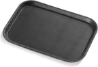 New Star Foodservice Restaurant Grade Non-Slip Tray, Plastic, Rubber Lined, Rectangular, 10-Inch x 14-Inch, Black