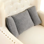 Queekay Fleece Lumbar Support Pillow 3 Section Back Pillow Office Chair for Back Support Comfortable Lumbar Cushion for Car Seat Pain Relief Sofa Rest(Dark Gray)